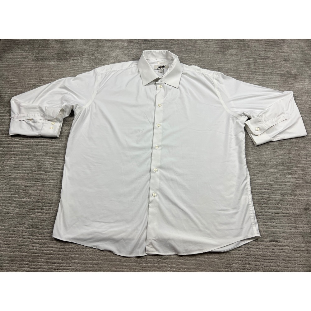 Joseph Abboud Dress Shirt Mens 18.5 34/35 White Modern Fit Stretch Performance